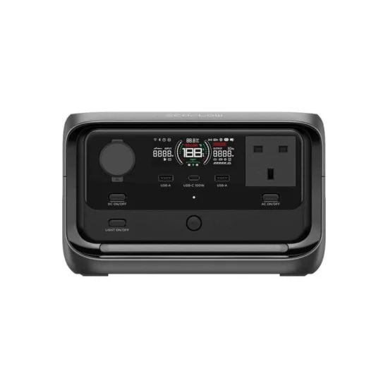 Ecoflow River 3 Plus Portable Power Station 286Wh Capacity 600W Output, X-Boost Up To 1200W - Black